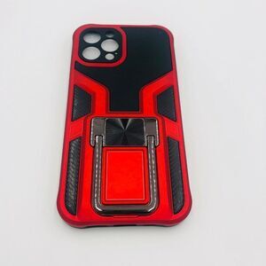 Brand New Red iPhone 12‎ Pro Case 6.1 Inch With Built In Metal Kickstand